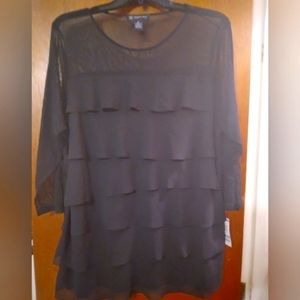 Tiered Sheer Sleeve Top
